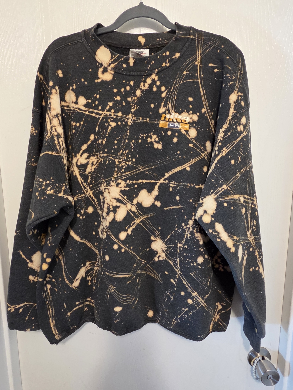 Vintage USA Made Nike Bleach-Splatter Crewneck Sweater (Size XL)